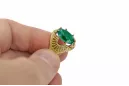 14K Yellow gold Emerald Ring Vintage vrc003y